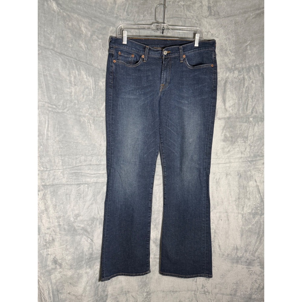 Lucky Brand Dungarees Low Rise Flare Jeans Dark Wash 14/32 8C1R020‎